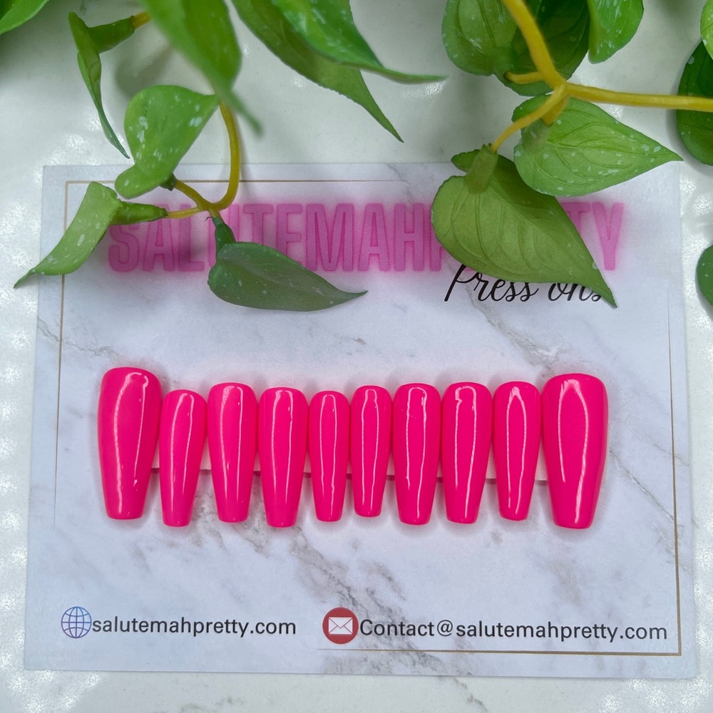 Barbie | Hot Pink | press on nails ( Handmade )